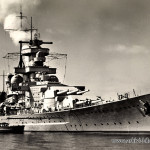 Ak Blick aufs deutsche Schlachtschiff Scharnhorst