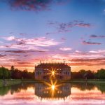 Palais im Großen Garten im Sonnenuntergang, Dresden, Sachsen, Deutschland